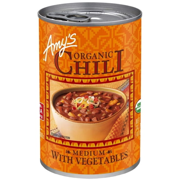 Amy's Organic Chili with Vegetables Medium 14.7 oz Pack of 2