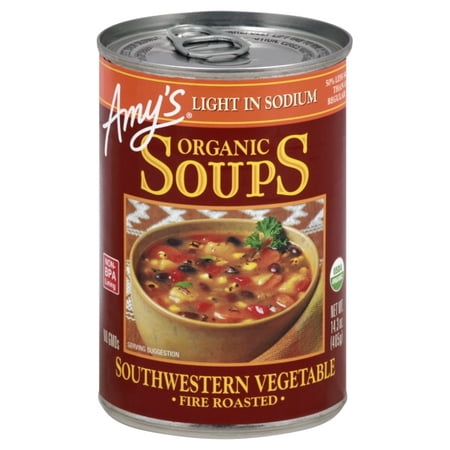 Amy's Organic Fire Roasted Southwestern Vegetable Soup, Light in Sodium, Vegan, 14.3-Ounce