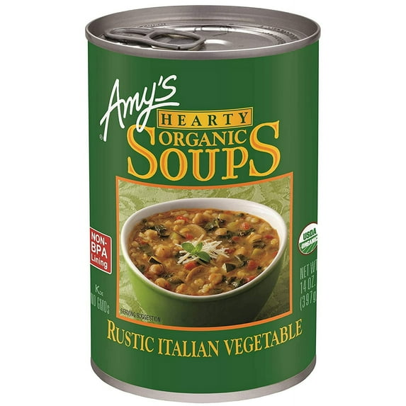 Amy's Organic Hearty Soup Rustic Italian Vegetable 14 fl oz Pack of 4