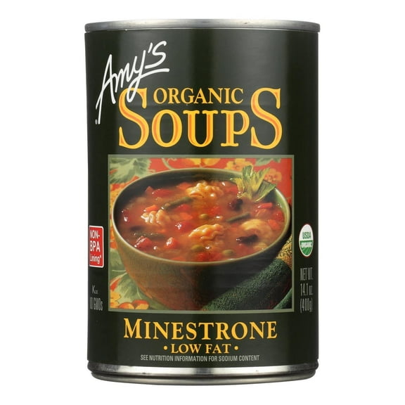 - Organic Low Fat Minestrone Soup - Case of 12 - 14.1 oz