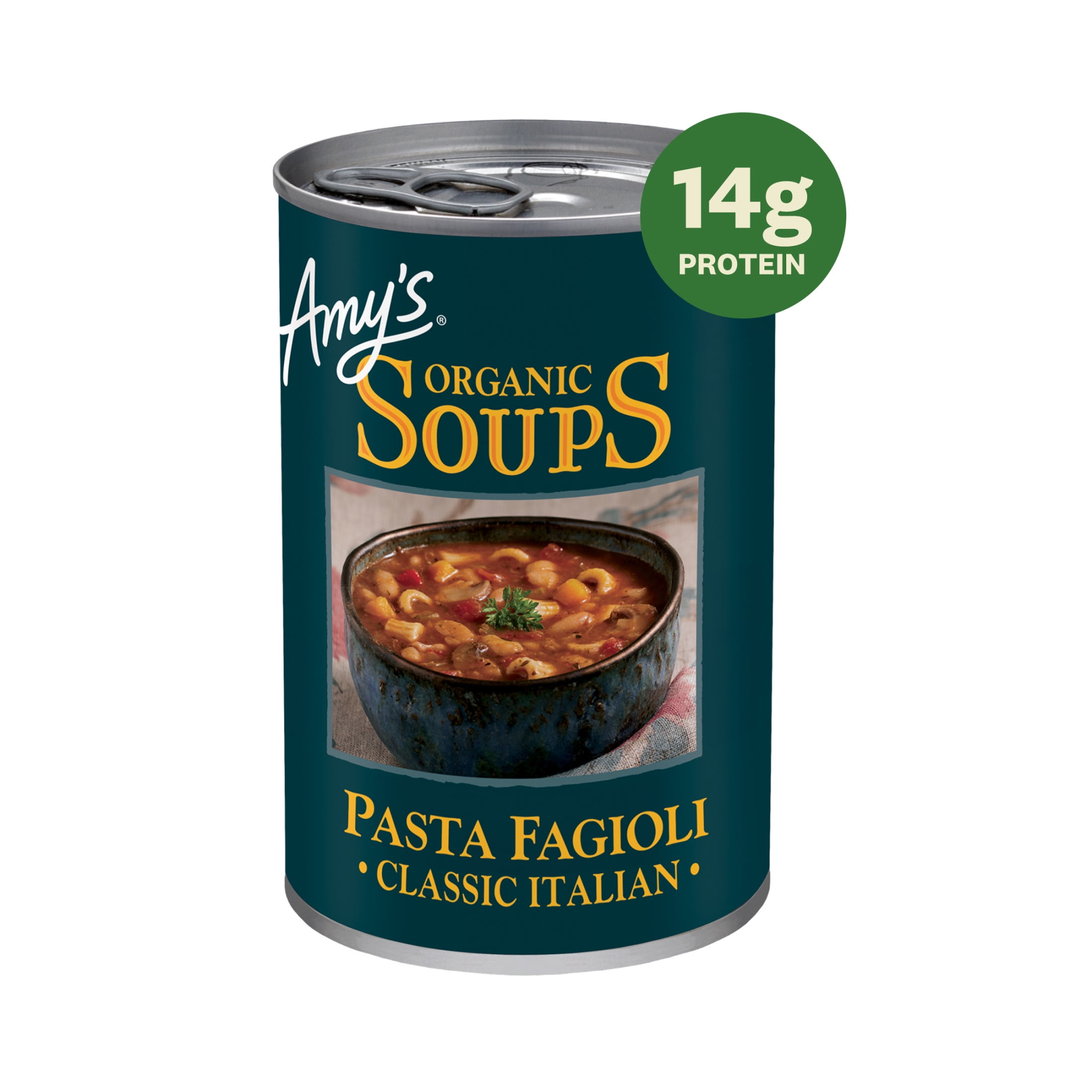 Amys Kitchen, Organic Pasta Fagioli Soup, Made with Organic Pasta and Vegetables, Canned, 13.65 oz