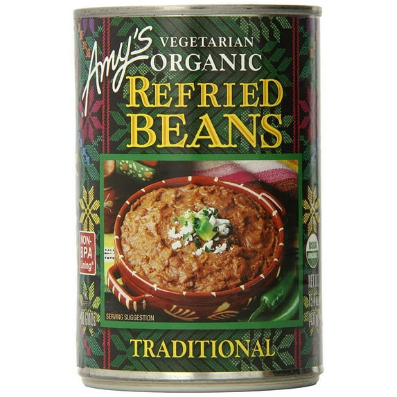 Amy's Organic Refried Beans Vegetarian Traditional 15.4 oz Pack of 2