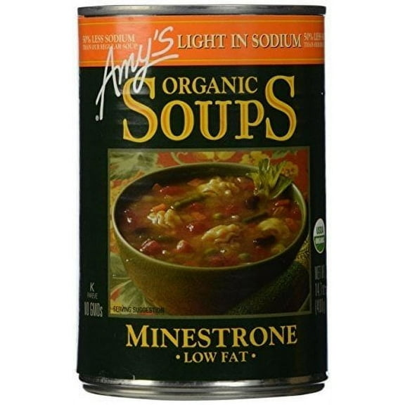 Amy's Organic Soup Light in Sodium Minestrone 14.1 fl oz Pack of 2