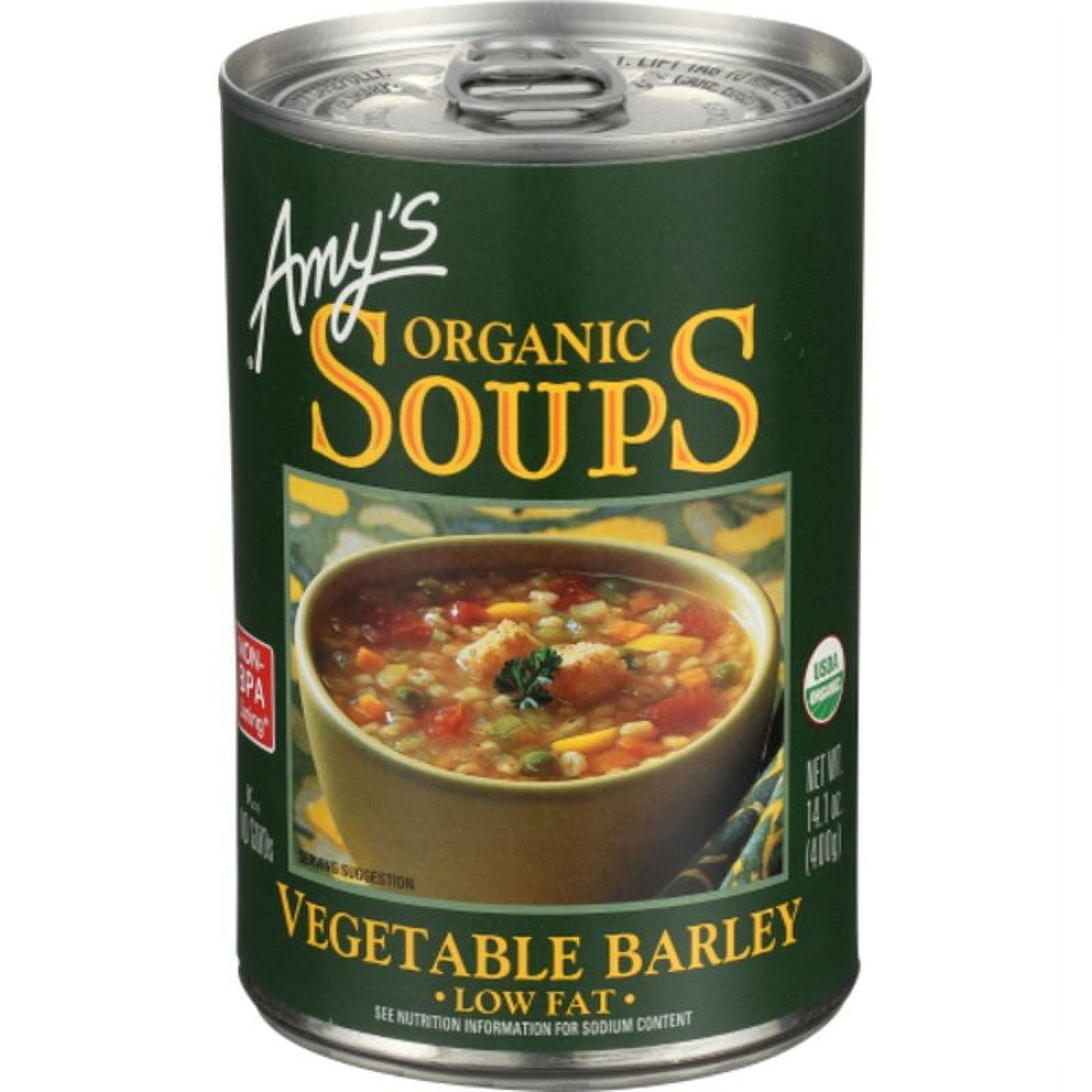 Amy's Organic Vegetable Barley Soup 14.1 oz Pack of 4