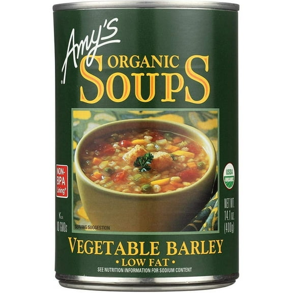 Amy's Organic Vegetable Barley Soup 14.1 oz Pack of 4