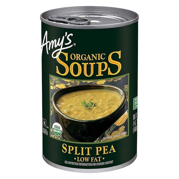 Amy's Soup, Vegan Split Pea Soup, Gluten Free, Made With Organic Vegetables, Canned Soup, 14.1 Oz