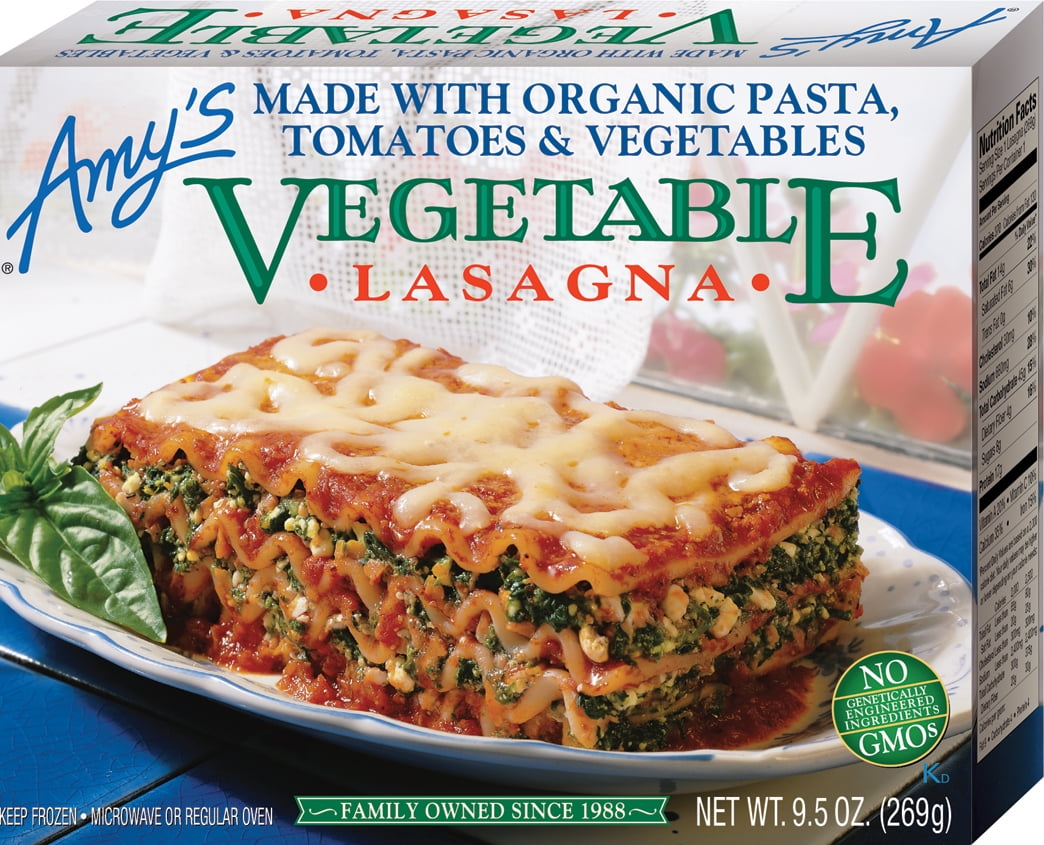 Amy's Vegetable Lasagna, Made with Organic Pasta & Vegetables, Non GMO, 9.5-Ounce