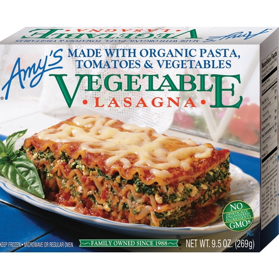 Amy's Vegetable Lasagna, Made with Organic Pasta & Vegetables, Non GMO, 9.5-Ounce