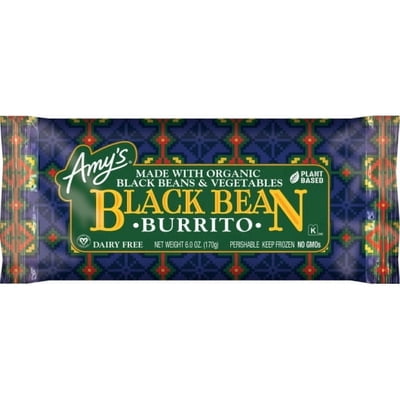 Amy's Vegetarian Black Bean Burrito (Dairy Free), 6 oz. (12 Count)