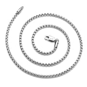 AmyRT Jewelry 3mm Titanium Steel Rolo Silver Chain Necklaces for Women Men 22 Inch
