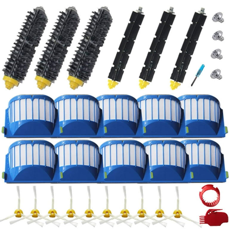 Replacement Parts Kit for iRobot Roomba 600 Series 595 614 650 670 690 692  694 Vacuum Cleaner - Includes Bristle Brush, Flexible Beater Brush