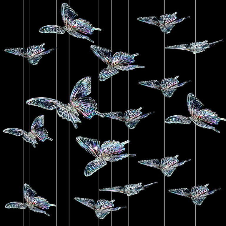 Amyhill 24 Pcs DIY EC36 Butterfly Decorative Ceiling Hanging Ornaments  Hanging Butterflies Ceiling Decoration with 295 Feet Fishing Line for  Christmas