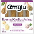 thumbnail image 1 of Amylu Foods Roasted Garlic & Asiago Chicken Sausages, 12oz, 4 Count, Refrigerated, 1 of 7