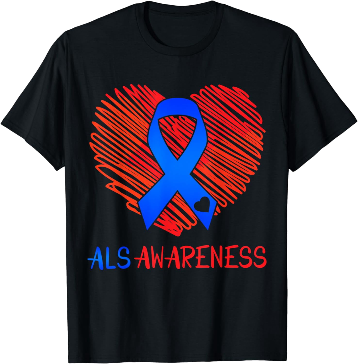 Amyotrophic lateral sclerosis Blue Ribbon Als Awareness T-Shirt ...