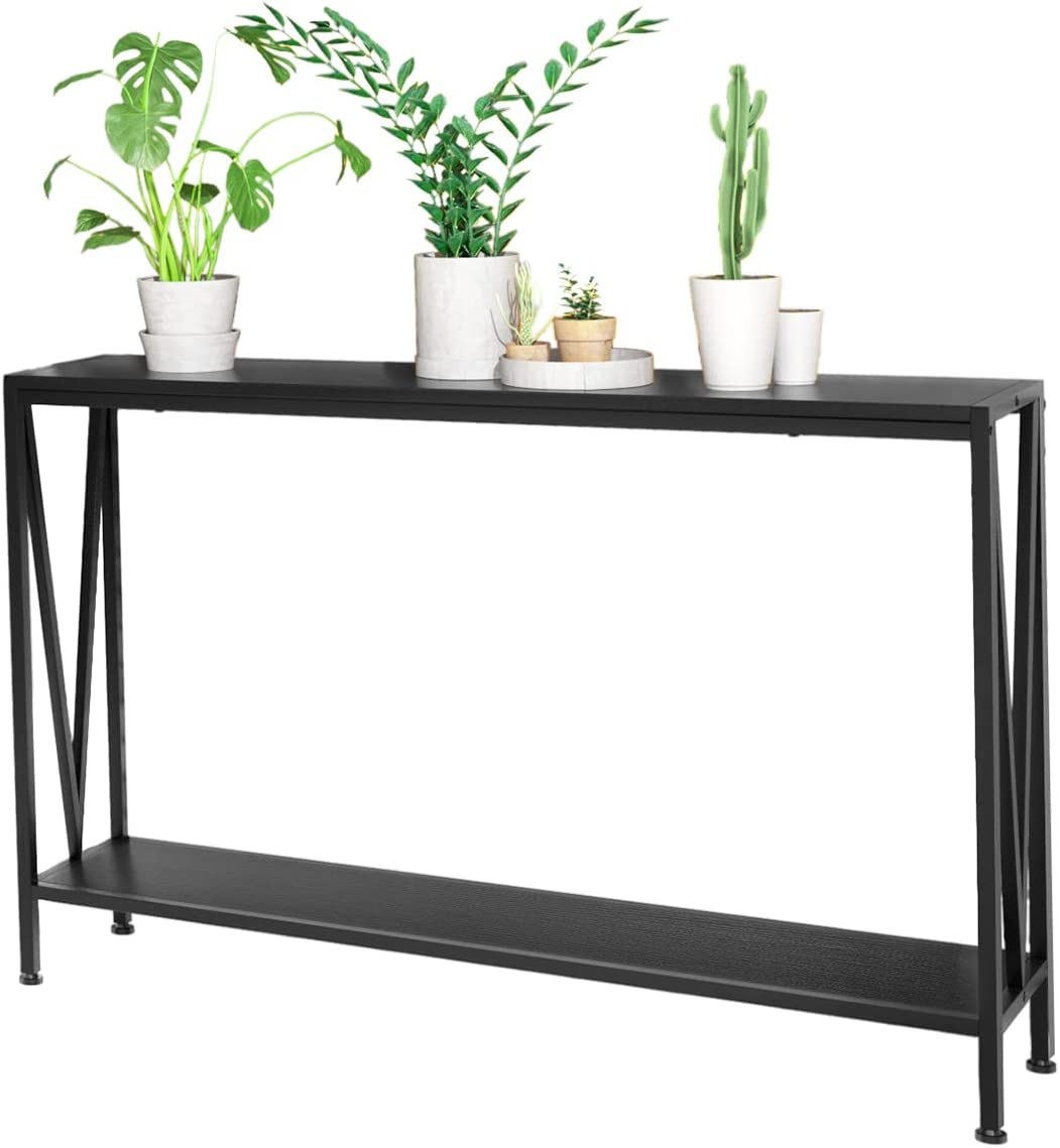 Amyove Black Console Table, 42.9" Black Entryway Table, Industrial 2