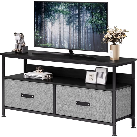 Amyove Dresser TV Stand, Entertainment Center with Storage, 50 Inch TV Stand for Bedroom Small TV Stand Dresser with Drawers and Shelves, TV & Media Console Table Furniture for Living Room, Grey