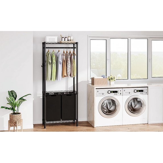 Section Rack For Clothes Garvee Garment Rack, Portable Heavy Duty Clothes Rack with Adjustable ...