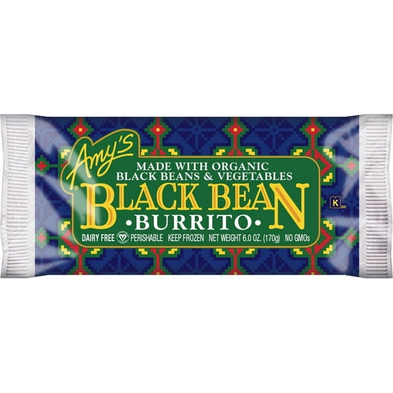 Amys Black Bean Vegetable Burrito, 6 Ounce -- 12 per case.