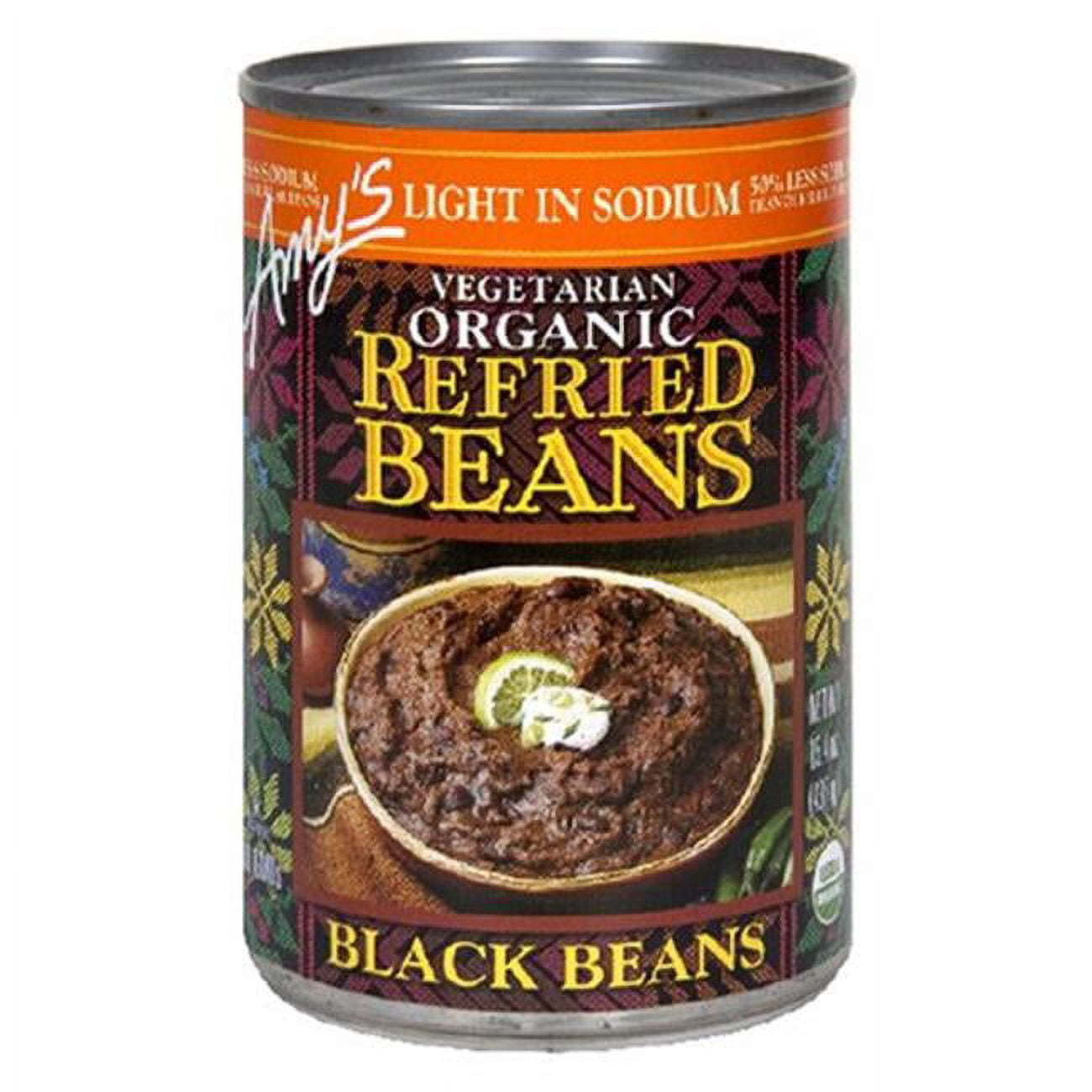 Amys Kitchen Organic Refried Black Beans Low Sodium