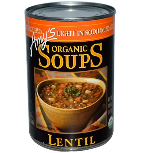 Amys Light In Sodium Organic Soups, Lentil, 14.5 Oz