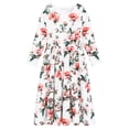thumbnail image 1 of AmzBarley Girls Maxi Dress Long Sleeve Floral Casual Dresses 8-9 Years Ivory Print, 1 of 6