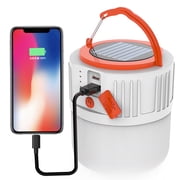 AmzDoer LED Camping Lantern Rechargeable,5 Light Modes 4800mAh Power Bank,Solar Tent Light, Solar Spot Light for Camping Garden Tent Hiking Climbing