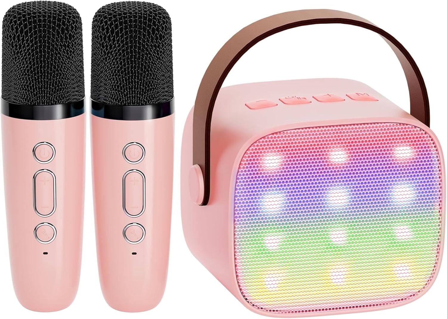 AmzDoer Mini Karaoke Machine for Kids Adults, Portable Bluetooth Speaker with 2 Wireless Microphones, TOP Birthday Gifts Toys for Girls Ages 3-12+ Years Old Toddler