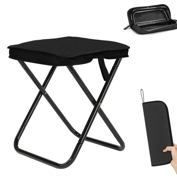 Folding Camping Stools, Portable Outdoor Camping Chair with Carry Bag, Aluminum Ultralight Backpacking Stool, Collapsible Camp Stools Outdoor Footstools for Walking Hiking Fishing Picnic Barbecue