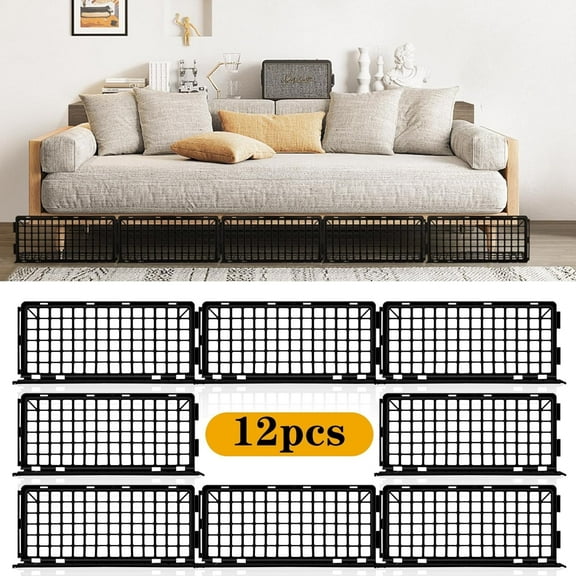 AmzDoer Under Couch Blocker 12 Pack, Under Bed Blocker Prevents Toys & Pets Under Furniture, Ideal for Living Room, Bedroom, Playroom