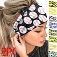thumbnail image 1 of Amzcrzy 2PCS Outdoor Sports Hairbands Hair Accessories Baseball Headband Softball Headband Non Slip Elastic Yoga Workout Headband Fashion Ball Print Bicycle Bandanas Head Wrap for Men and Women, 1 of 5