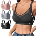 thumbnail image 1 of Amzcrzy 3 Pack Plus Size Bras for Women Minimizer Bras for Women Full Coverage Seamless Lightweight Jelly Bra with Removable Pads Comfort U Back Sports Bra for Daily, 1 of 9