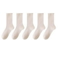 thumbnail image 1 of Amzcrzy 5 Pairs Crew Socks for Women Ribbed Cozy Solid Color Mid Calf Socks Women Soft Breathable Comfortable Athletic Socks Women, 1 of 3