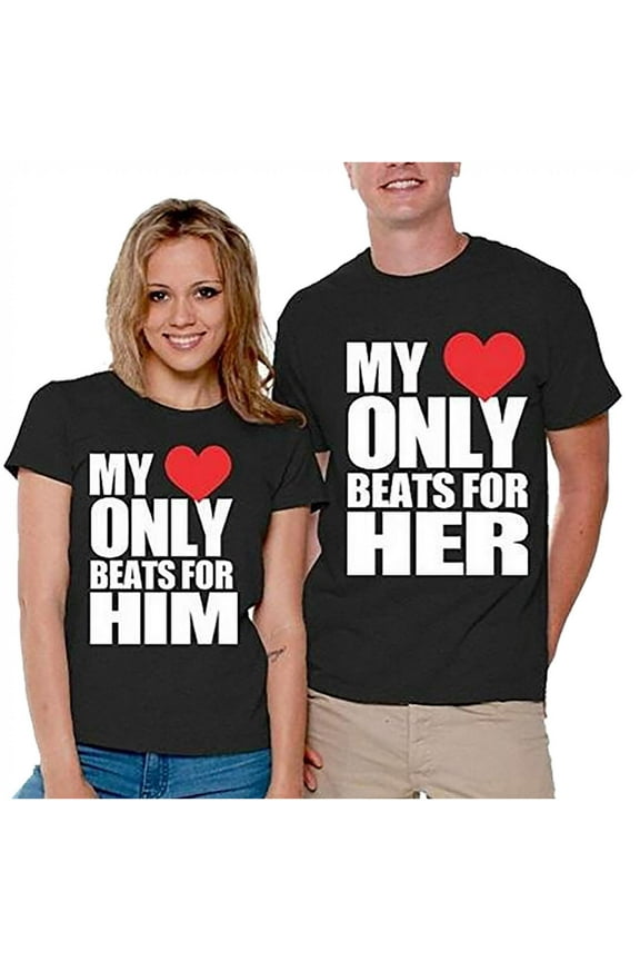 XUNKUSGA Couples Shirts My Only Love Husband and Wife Shirts for Couples His and Hers Matching Set Gifts for Couples Unique 闂佹寧绋戝﹢顪k of 1)