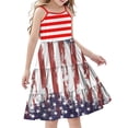 thumbnail image 1 of Amzcrzy Dresses for Girls 3-14 Years 4Th Of July Spaghetti Strap Dress Casual Sleeveless Swing Flowy Tiered Midi Sundress American Flag Cute Ruched Cami Dress @16 9 Years, 1 of 9