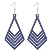 Amzcrzy Fashion Silver Earrings Brief And Fashionable Wood Hollow Geometric Earrings Earrings Earrings New European And American Wood Earrings Gifts for Wedding Valentines Mother Girls