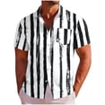 thumbnail image 1 of Amzcrzy Hawaiian Shirt for Men Fashion Casual Short Sleeve Button Down Shirts Casual Tops Tropical Print Breathable Beach Vacation Summer Blouse with Pockets 4XL, 1 of 7