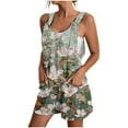 thumbnail image 1 of Amzcrzy Jumpsuits for Women Casual Summer Floral Shorts Overalls Jumpsuit Button Up Comfy Rompers Sleeveless Jumpers with Pockets S-3XL, 1 of 5
