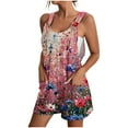 thumbnail image 1 of Amzcrzy Jumpsuits for Women Casual Summer Floral Shorts Overalls Jumpsuit Button Up Comfy Rompers Sleeveless Jumpers with Pockets S-3XL, 1 of 5