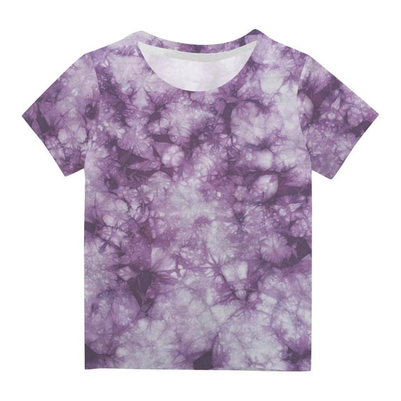 Amzcrzy Kids Children Tie Dye T-Shirt for Boys Girls,Fashion Crew Neck Summer Clothes Rainbow Colorful Tie Dye Short Sleeve Shirts for Baby Boys Girls Plus Size Tops 5-6 Years