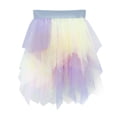 thumbnail image 1 of Amzcrzy Knee Length Skirt Irregular Hem Tulle Layered Asymmetrical Ruffle Princess Tutu with Elastic Waist, Fluffy Mesh Skirt for Little Girls, 1 of 6