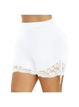 Shapewear Shorts for Under Dress Tummy Control Body Shaper Anti Chafing  Lace Seamless Boyshorts Shaping Underwear White