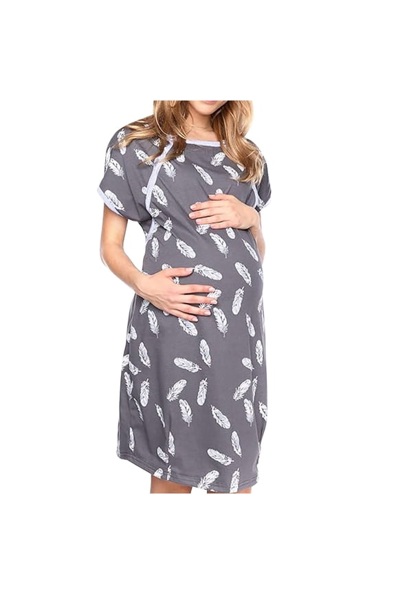 Ladies Fashion Maternity Dress Print Breastfeeding Shirts Maternity Nursing Women's Clothing Clothe Short Sleeve Breastfeeding Dress
