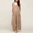 thumbnail image 1 of Amzcrzy Maternity Jumpsuits for Women Casual Sleeveless Adjustable Rompers Cotton Maternity Jumpsuits Baggy Overalls Loose Fit Summer Outfits, 1 of 7