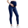 thumbnail image 1 of Amzcrzy Maternity Pants for Work Daily High Waist over the Belly Skinny Jeans Stretchy Slim Fit Ankle Length Denim Pants with Pockets Comfortable Maternity Jeans Dark Blue M, 1 of 5