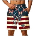 thumbnail image 1 of Amzcrzy Men Beach Shorts American Flag Print Mens Shorts Elastic Waist Dstring Quick Dry Casual Comfy Board Shorts for Fourth of July Summer Wear @11 M, 1 of 5