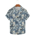 thumbnail image 1 of Amzcrzy Men's Retro Printed Button Down Shirt Color Block Short Sleeve Hawaiian Shirt for Men Summer Business Casual Holiday Beach Shirt S-3XL, 1 of 4