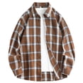 thumbnail image 1 of Amzcrzy Men's Shirts Long Sleeve Button Plaid Shirts Cotton Regular Oversized Relaxed Fit Flannel Shirt, 1 of 9