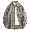 thumbnail image 1 of Amzcrzy Men's Shirts Long Sleeve Button Plaid Shirts Cotton Regular Oversized Relaxed Fit Flannel Shirt, 1 of 9