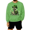 thumbnail image 1 of Amzcrzy Men's Sweatshirt St. Patrick's Day Skeleton Sweatshirt Shamrock Graphic Crewneck Tops for Men Women, Multi Colors, 1 of 7
