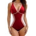 thumbnail image 1 of Amzcrzy One Piece Swimsuit Women Trendy Push Up Crisscross Back Summer Bathing Suits Tummy Control Colorblock Women's Swimwear Modest Full Coverage Slimming Swim Suits S, 1 of 8
